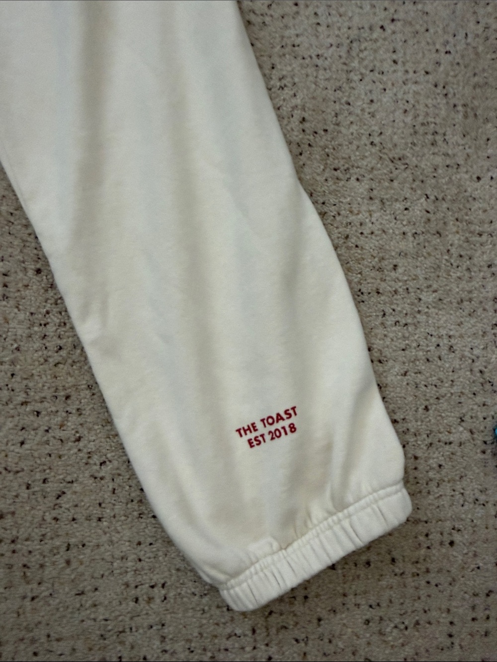 The Toast Podcast Cream Wench Embroidered Sweatpants - Picture 4 of 4
